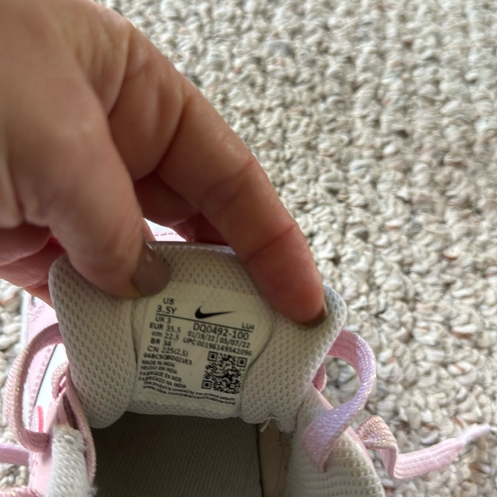 Nike Court Borough Low 2 Shoes Big Kid's Pure Platinum Pink Prime Size Lace Up